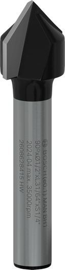 Bosch PRO Router Bit V-Groove 90° 1/2 inch shank 1/4 inch.