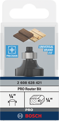 Bosch PRO router bit rounding over R 1/4″ shank 1/4″.