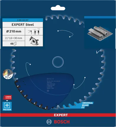 Bosch EXPERT Steel circular saw blade 210×2/1.6×30 mm T48.