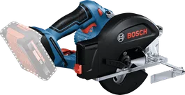 Bosch GKM 18V-50 cordless circular saw for wood cutting.