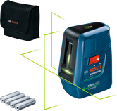 Bosch GLL 3XG laser leveling tool with green laser.