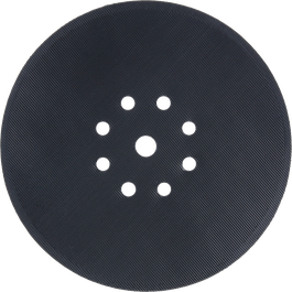 Bosch 215 mm backing pad with 8 perforations.