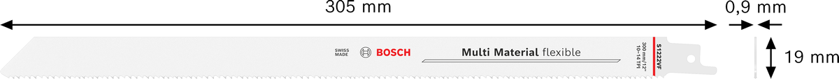 Bosch S 1222 VF bi-metal reciprocating saw blade for multi material.