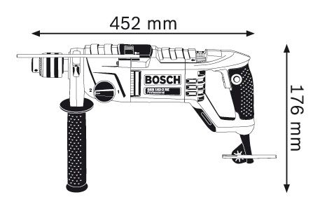 Impact drill dimensions.