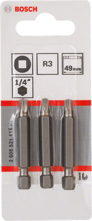 Pontas de chave de fendas extra duras Bosch R3 1/4″.