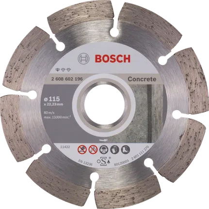 Disco de corte diamantado Bosch Standard for Concrete de 115 mm.