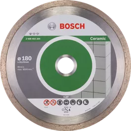 Disco de corte diamantado Bosch Standard for Ceramic de 180 mm.