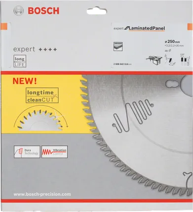 Lâmina de serra circular Bosch Expert para painéis laminados de 250 mm.