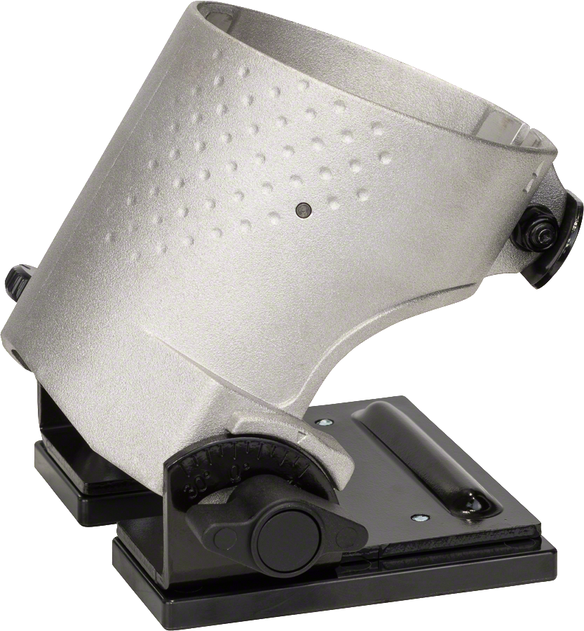 Gaiola angular para router Bosch com base de inclinação ajustável.