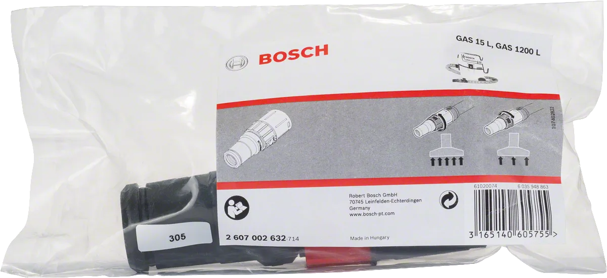 Conjunto de adaptadores Bosch para GAS 15 L.