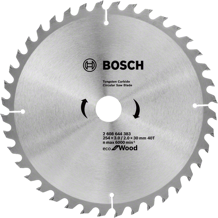 Lâmina de serra circular Bosch Eco para madeira, 254 mm, 40 dentes.