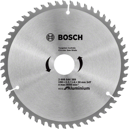 Lâmina de serra circular Bosch Eco para alumínio 190 mm 54 dentes.