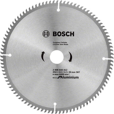 Lâmina de serra circular Bosch Eco para alumínio, 96 dentes TCG.