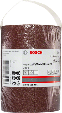 Rolo de lixa Bosch J450 para madeira e tinta 115 mm x 5 m G80.