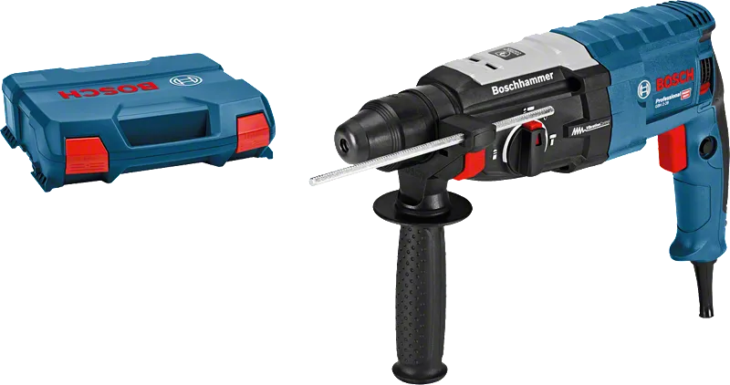Berbequim de martelo rotativo Bosch GBH 2-28 com mala de transporte.