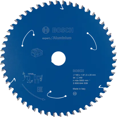 Lâmina de serra circular Bosch Expert para alumínio 165 mm 54T.