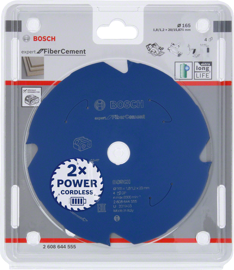 Lâmina de serra circular Bosch Expert para fibrocimento, 165 mm.