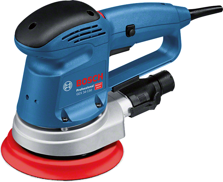 Lixadora orbital aleatória Bosch GEX 34-150 com disco de 150 mm.
