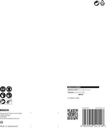 Lixa Bosch EXPERT C470 150 mm 6 furos G 40 5 peças.