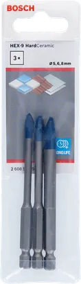 Jogo de brocas Bosch HEX-9 HardCeramic 5/6/8 mm.