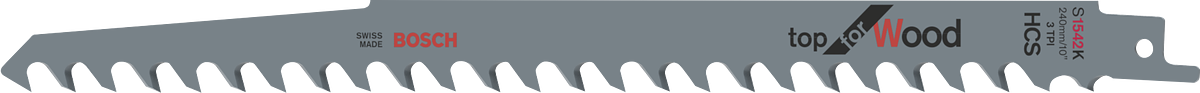 Lâmina de serra tico-tico Bosch S2345X para corte rápido de madeira.