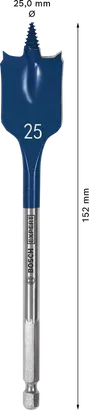 Broca tipo pá de corte rápido Bosch EXPERT de 25 mm.