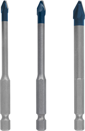 Conjunto de 3 brocas Bosch EXPERT para cerâmica dura HEX-9.
