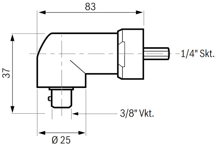 Dimensões da cabeça angular.