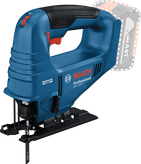 Serra tico-tico sem fios Bosch GST 183-LI com compartimento para bateria visível.