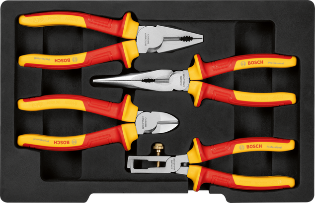 Conjunto de alicates VDE, 4 peças, Professional