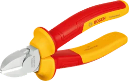 Alicate de corte diagonal Bosch VDE com cabos isolados de 160 mm.