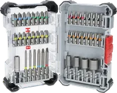 Conjunto de 43 pontas de chave de fendas extra duras Bosch em vitrina.