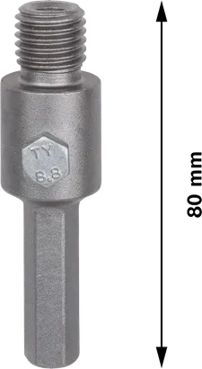 Adaptador sextavado Bosch PRO M16 80 mm para ferramentas rotativas.