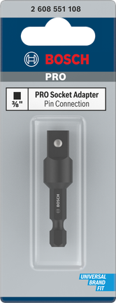 Adaptador de tomada Bosch PRO com ligação de pino de 3/8″.