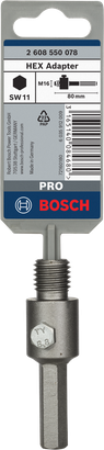 Adaptador sextavado Bosch PRO M16 80 mm.