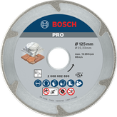 Disco diamantado Bosch PRO Marble 125 mm para corte de pedra.