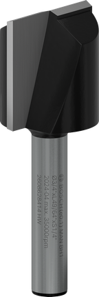 Broca reta Bosch PRO Router com dois sulcos de 3/4 de polegada de diâmetro.