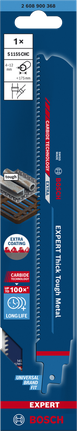 Lâmina de serra recíproca Bosch EXPERT Thick Tough Metal S1155CHC com ponta de carboneto.
