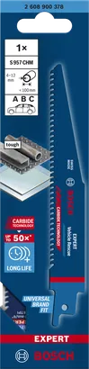 Lâmina de serra alternativa Bosch EXPERT S 957 CHM para resgate em veículos difíceis.