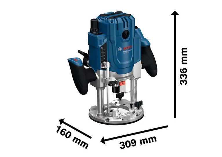 Fresadora Bosch GOF 20-12, ajuste preciso da profundidade.