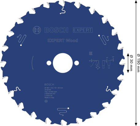 Lâmina de serra circular para madeira Bosch EXPERT 190 mm T24.