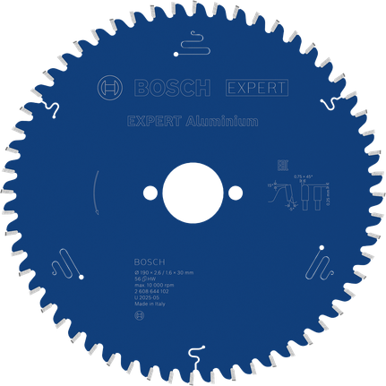 Lâmina de serra circular em alumínio Bosch EXPERT, 190 mm.