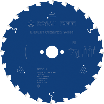 Lâmina de serra circular Bosch EXPERT Construct Wood, 24 dentes.