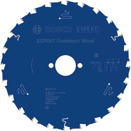 Lâmina de serra circular Bosch EXPERT Construct Wood 190 mm T24.