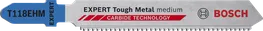 Lâmina de serra tico-tico Bosch EXPERT Tough Metal T118EHM para corte de metal.