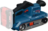 Lixadora de cinta Bosch GBS18V-75 com compartimento para bateria de 18V.