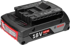 Bosch 18V 2.0Ah lithium-ion battery pack.