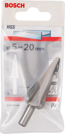 Bosch sheet metal cone bit 5-20 mm for precise drilling.