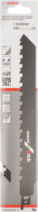 Bosch S 1543 HM carbide reciprocating saw blade 240mm.