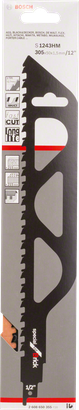Bosch S 1243 HM carbide reciprocating saw blade for long life cuts.